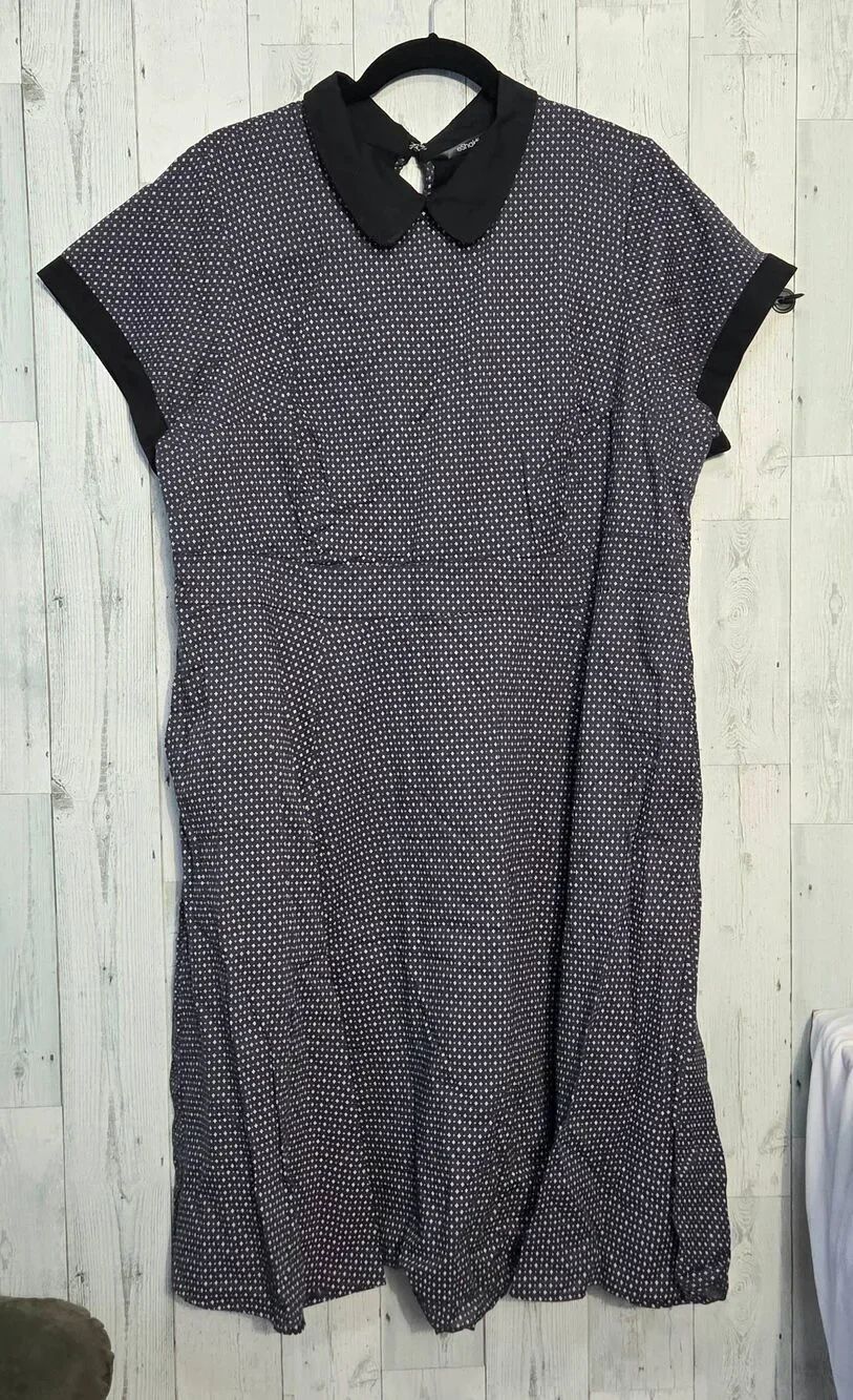 Eshakti Cotton Printed Peter Pan Collar Short Sleeve Dress Sz. 4X / 22W